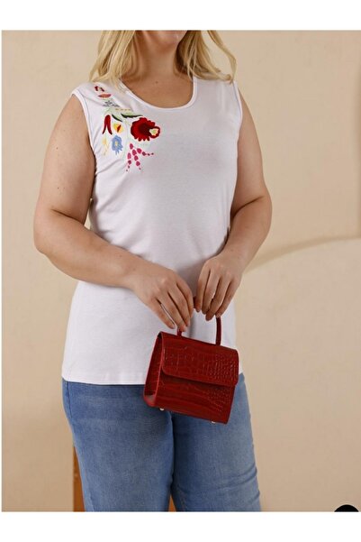MİRVE BUTİK Thick Strap Sweatshirt with Embroidery Details