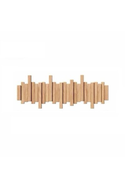 STARSTAR Wall-mounted coat rack — Piano key hooks — Solid wood — Behind-the-d...