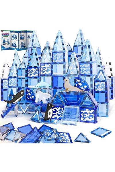 Soofam 56Pcs Magnetic Tiles for Kids Ages 4-8, Building Blocks With Arctic An...