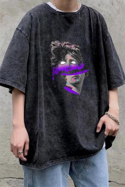 DEEFWEAR Mi̇ngalondon Washable Sculpture Art Unisex Vintage T-Shirt