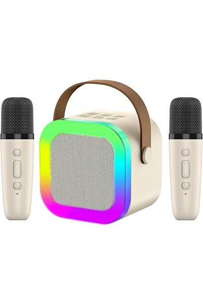 YUNSYE Mini Karaoke Machine Kids,YUNSYE Two Wireless Microphones, Portable Bl...