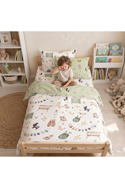 mirellestore Montessori Duvet Cover (100X200) and Elastic Sheet Set |   Animals