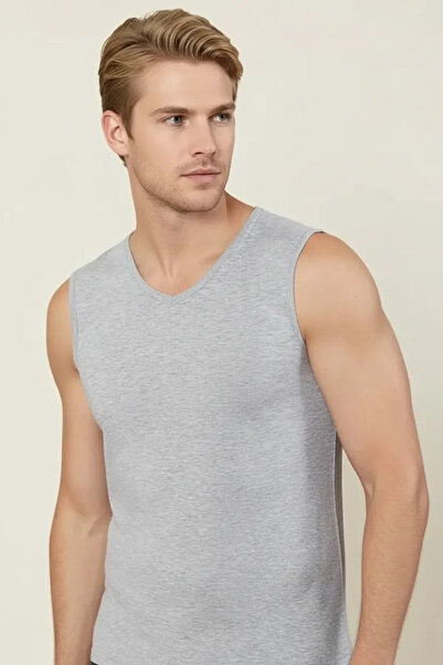 Mariposa Secret Şahinler Men's Zero Sleeve V-Neck Lycra Undershirt E079