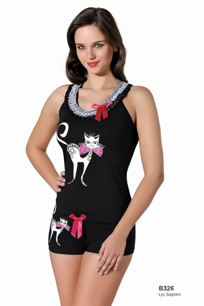Mariposa Secret Hawks Cat Printed Sportsman Shorts Suit B326