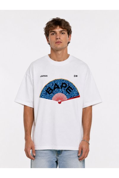 Generic Brand تي شيرت للجنسين للرجال والنساء من BAPE بنمط مطبوع على الوجه الأ...