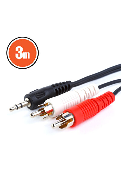 Alista Home Cablu RCA la jack stereo de 3,5 mm, 2x RCA tată, 3m, audio video,...