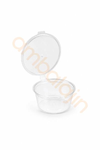 Ambalajın 50 Pieces 3 oz Sauce Container with Self-Sealing Lid – 80 ml Transparent Plastic Container