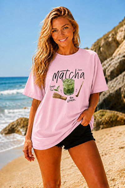 FECCY Premium Matcha Printed Unisex Oversize Γυναικείο T-Shirt Ανδρικό T-Shir...