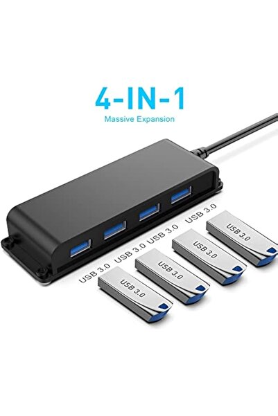 NALACAL موزع USB بـ 4 منافذ 3.0، موزع USB نحيف للغاية، موزع USB محمول متعدد ا...