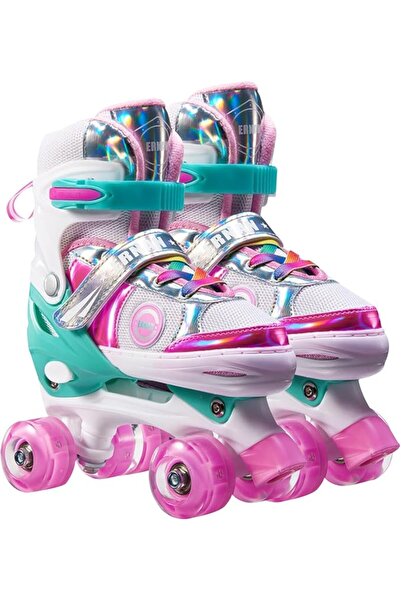Beauenty Double Row Roller Skates, Size Adjustable Beginner Rollerskates with...