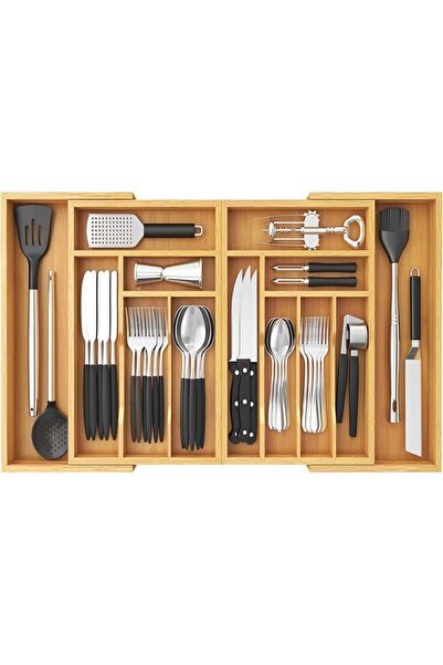 Lifewit Upgraded Large Cutlery Tray, Silverware Drawer Organizer, Expandable ...