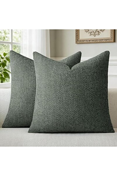 a moment Light Green Chenille Cushion Cover Throw Pillow Covers 45 x 45 CM Pa...