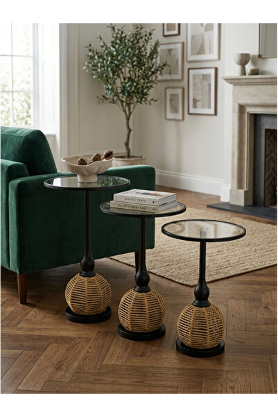 BEC26 Bohemian Modern Design 3-Piece Nesting Service Table Set