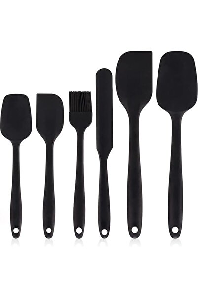 ALMEKAQUZ 6Piece Silicone Spatula Set, Food Grade Kitchen Utensils Set with H...