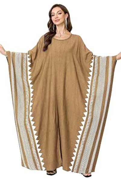 GENERAL قفطان نسائي فضفاض، ثوب نوم، ملابس منزلية واسعة، ملابس ماكسي كبيرة الح...