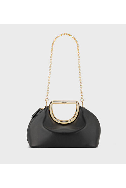 Nine West حقيبة كتف نسائية سوداء سادة