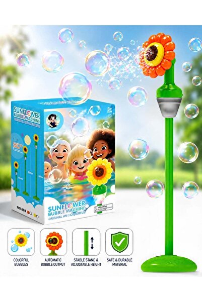 Generic Sunflower Automatic Bubble Machine for Kids with Adjustable Stand – O...