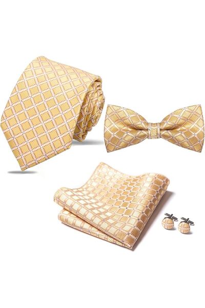 GENERAL [5 in 1] Men's Pretied Bow Ties Paisley Floral Stripe Bow Tie, Pocket...