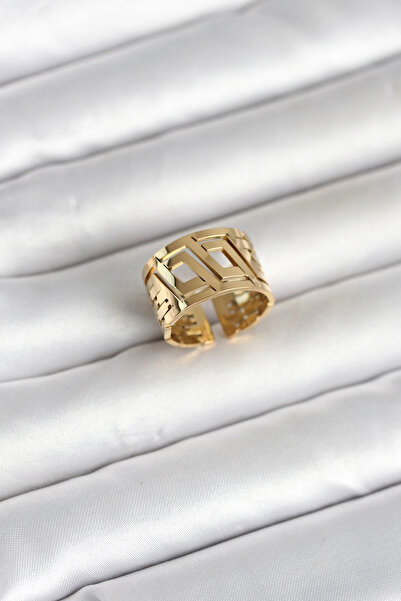 SORA GROUP 316L Steel Gold Color Geometric Model Women's Ring