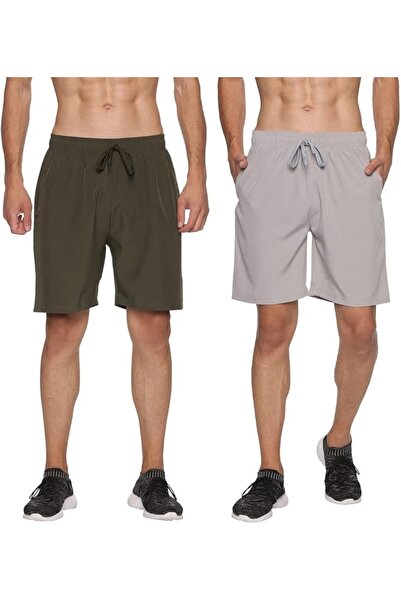 Okli-Rsoe RSO Outfits Men's Polyester Solid Sports Casual Shorts Combo Pack of 2