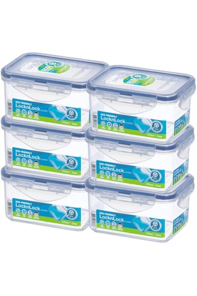 Generic Rectangular Food Storage Container 6-Piece Set (470ml) – Airtight Lea...