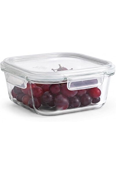 Generic Tempered Glass Square 800ml – Airtight Food Container with 4-Side Loc...