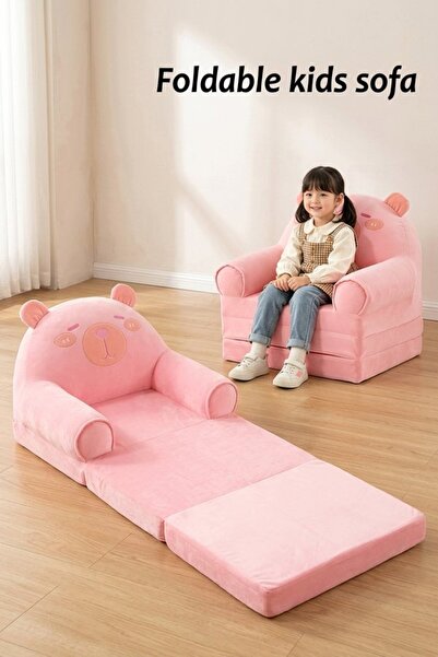 Generic 1 Plush Foldable 2 In 1 Toddler Sofa Bed High Density Foam Removable ...