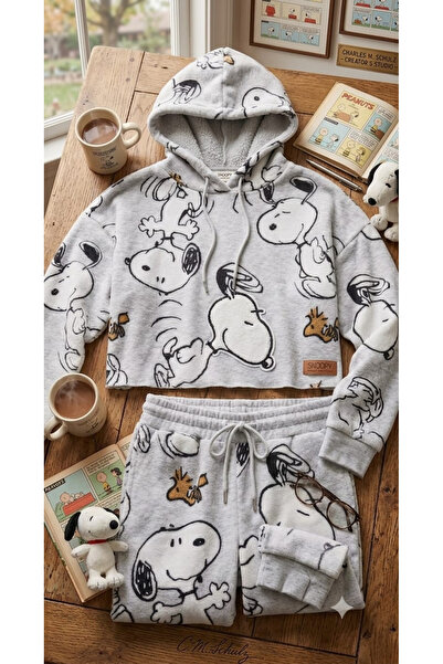PEMBİŞ HOMEWEAR Supersoft Hooded Fleece Pajama Set