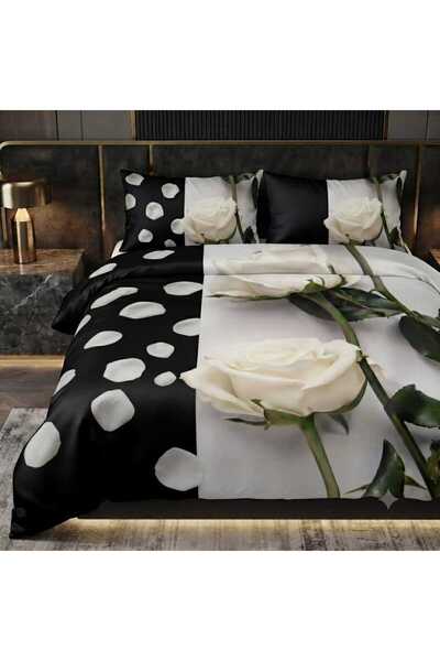 Elmas Dizayn Special Design Brand Double Duvet Cover Set Organic Satin & Cott...