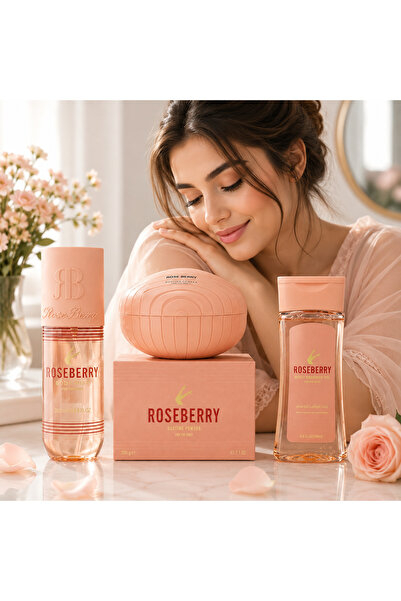 roseberry Rose Berry مجموعة ترطيب وتعطير العناية بالجسم – 3 قطع