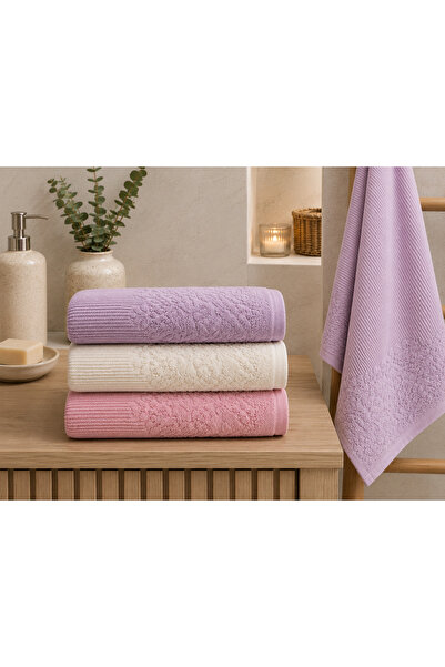 Genel Markalar Gonca Renkli Havlu 50x90 cm 3'lü Set %100 Pamuk