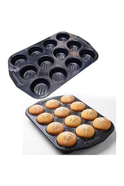 Generic Non-Stick Cake Tray for 12pcs Cupcakes 34x26cm | Premium Muffin Bakin...