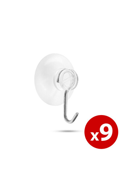 Alista Home Cârlige cu ventuză, 9 bucăți, transparente, pentru montare pe per...