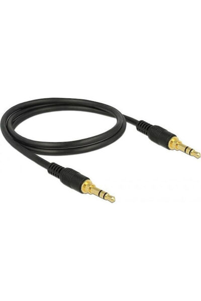 DELOCK Καλώδιο Jack 3.5mm, 1μ, Μαύρο, με επιχρυσωμένα ακροδέκτες