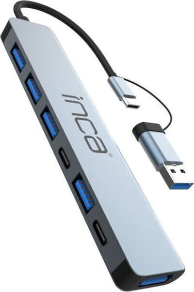 Inca Διανομέας USB 3.0 5 Θυρών με σύνδεση USB-A / USB-C Κωδικός: IUTP-7T