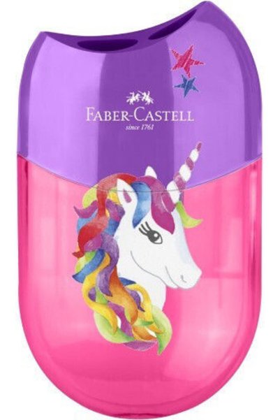 Faber Castell Φάμπερ-Κάστελ Φάμπερ Ξύστρα Διπλή Μονόκερος Μήλο