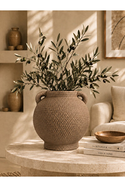Luthien Elora Textured Decorative Vase with Handle