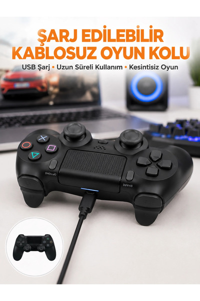 Eco Lounge PS4 Kablosuz Oyun Kolu Gecikmesiz Bağlantılı Ergonomik Tasarımlı