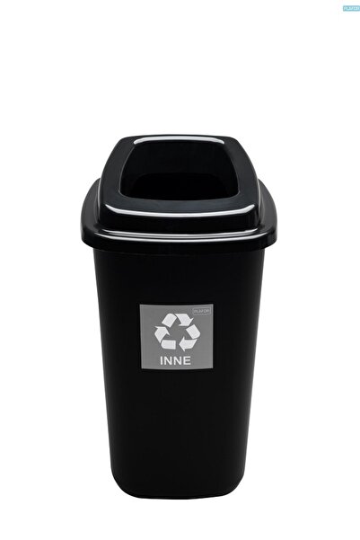PLAFOR Selective Recycling Plastic Bin, 28L Capacity, Assorted - Black With B...