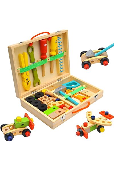 UANDME Wooden Kids Tool Set Toy, Stem Montessori Toys for 3 4 5 Years Old Boy...