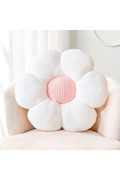 THE WHITE SHOP Soft Flower Pillow for Home Decor, Cute Shaped Floor Pillow Ae...