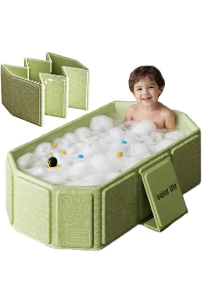 Generic Foldable Baby Bathtub, Foldable Bathtub for Kids with Drain Plug, Tod...