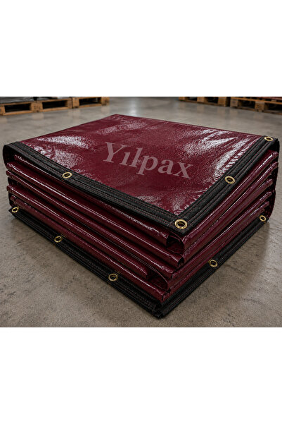 YILPAX BORDO Branda 650 Gr PVC Özel Ölçü Su Geçirmez Dayanıklı Uzun Ömürlü ve Kuş Gözlü
