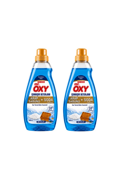 Oxy Arap Sabunu ve Soda Katkılı Çamaşır Deterjanı 1480 ml Beyazlar 2 Adet