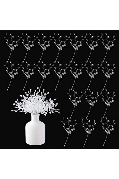 NALACAL 20PCS Acrylic Crystal Flower Branches – Clear Artificial Bead Drop Bo...
