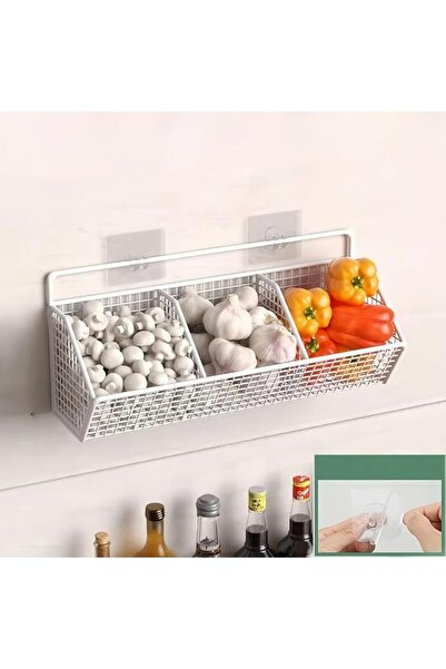 GENERAL 3-Tier Wall-Mounted Vegetable Basket - Onion Storage Organizer for Ki...