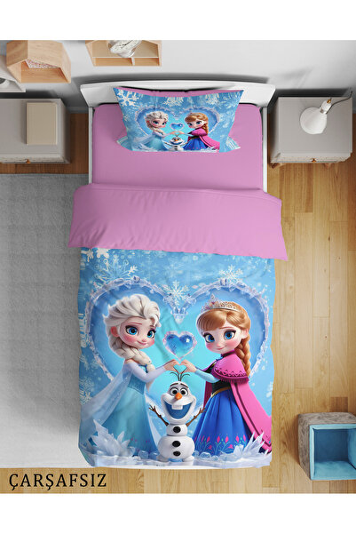 Erays Home Elsa Frozen 3D Digital Single Bed Sheetless Girl's Duvet Cover Set...