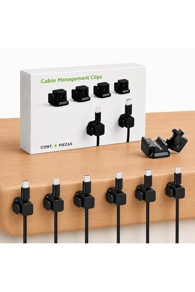 DHB tech [DHB] Magnetic Cable Management Station [1 Base + 7 Clips], Self Adh...