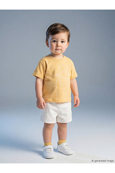 LC Waikiki Trendlucky with Difference Baby Boy Printed T-Shirt and Shorts