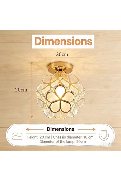 GENERAL Modern Pendant Light Ceiling Chandelier, Star & Floral Shaped Acrylic PVC Hanging Lamp with Crystal-